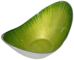  Bowl oval    green brushed enamel        