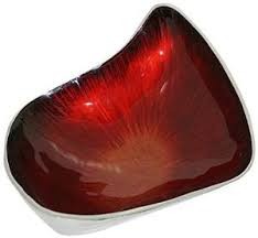  Bowl oval    red brushed enamel        